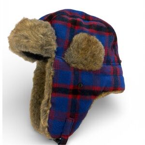 Youth Trapper Hat with Ear Flaps Faux Fur Warm Windproof Aviator Hunting Winter